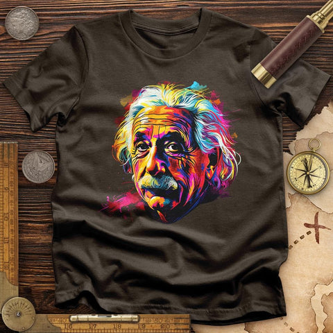 Colorful Albert Einstein T-Shirt Dark Chocolate / S