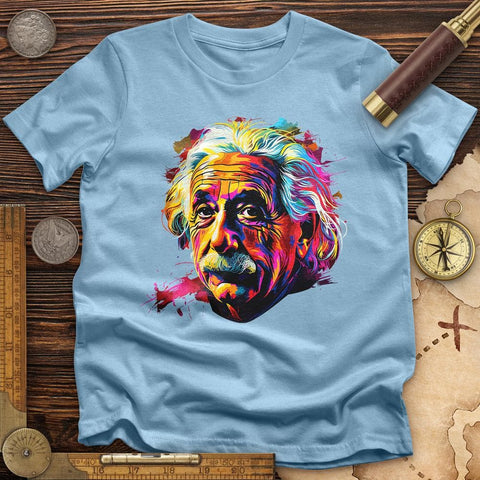 Colorful Albert Einstein T-Shirt Light Blue / S