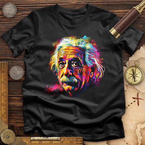Colorful Albert Einstein T-Shirt Black / S