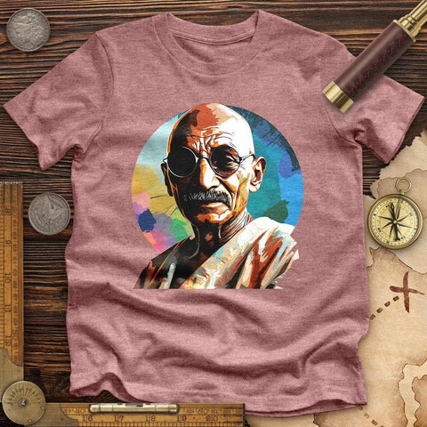 Colorful Ghandi High Quality Tee Heather Mauve / S