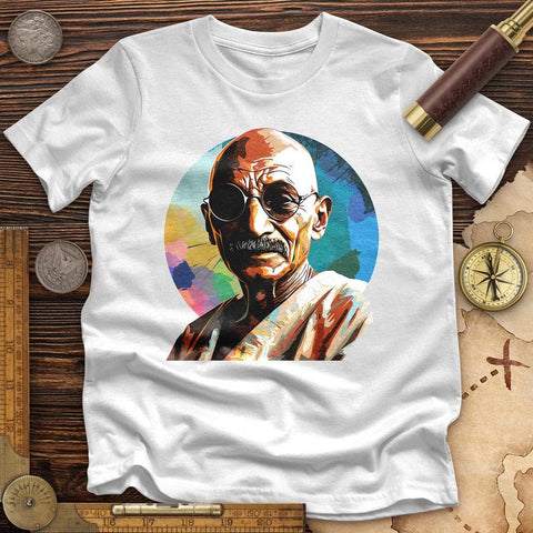 Colorful Ghandi High Quality Tee White / S