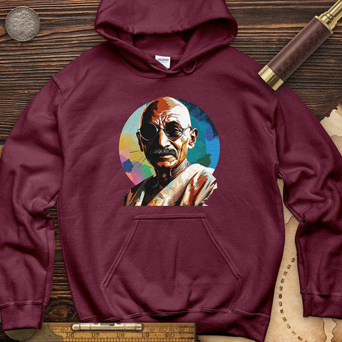 Colorful Ghandi Hoodie Maroon / S