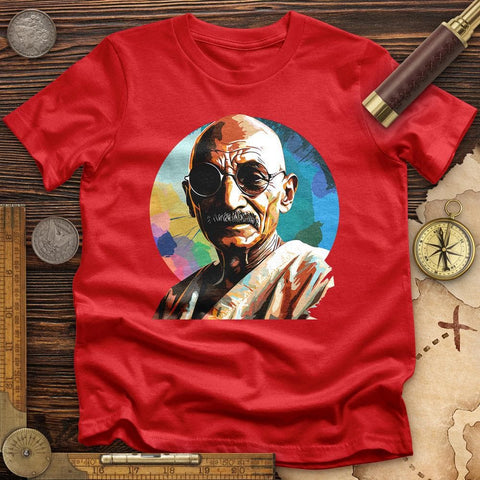 Colorful Ghandi T-Shirt Red / S