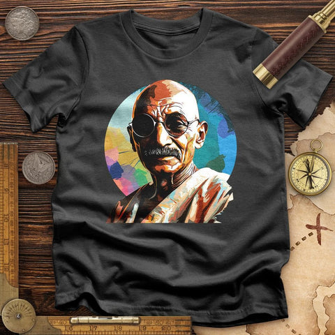 Colorful Ghandi T-Shirt Charcoal / S