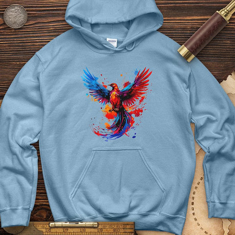 Colorful Phoenix Hoodie Light Blue / S