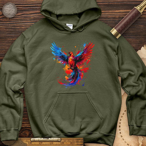 Colorful Phoenix Hoodie Military Green / S