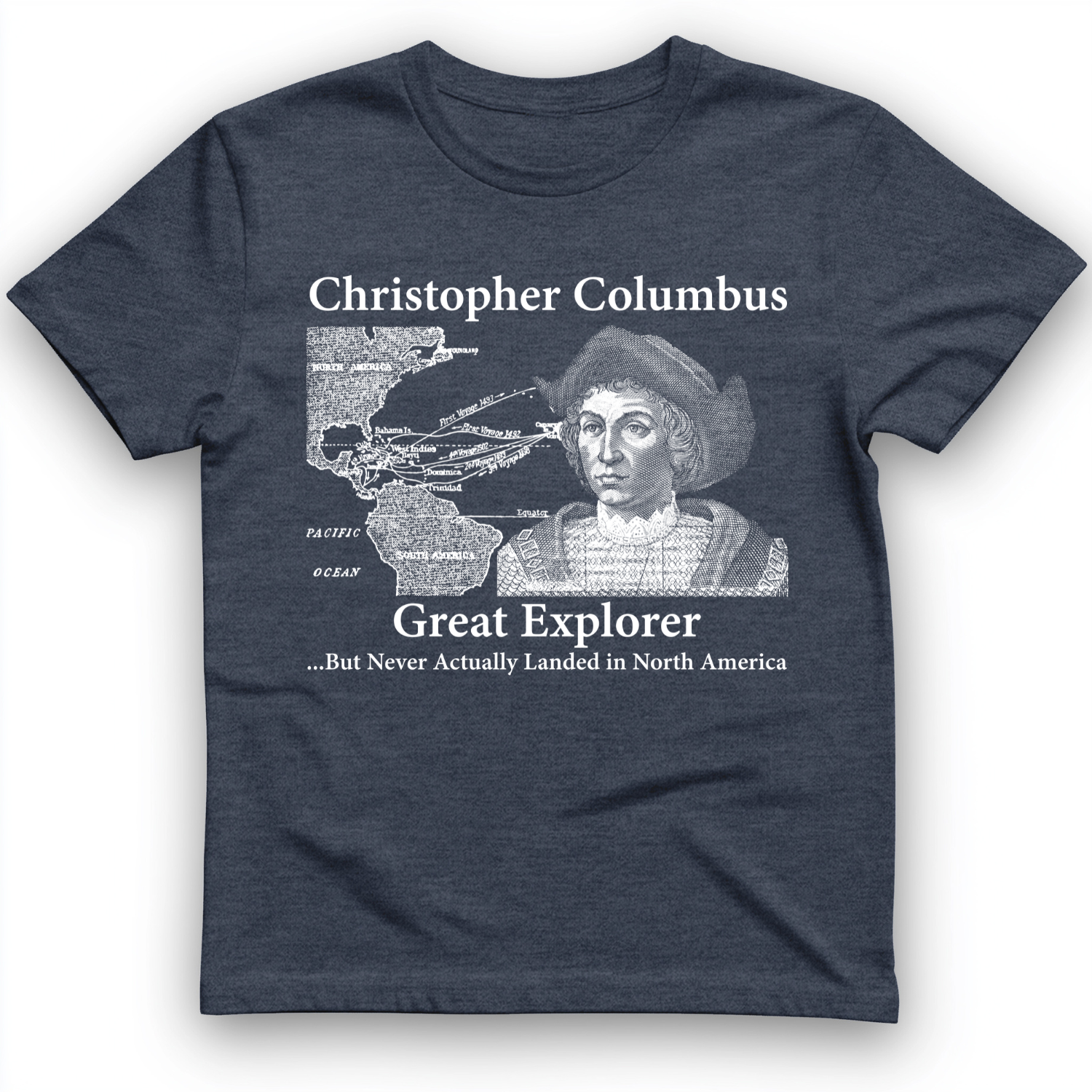 Columbus Day T-Shirt Heather Navy / S