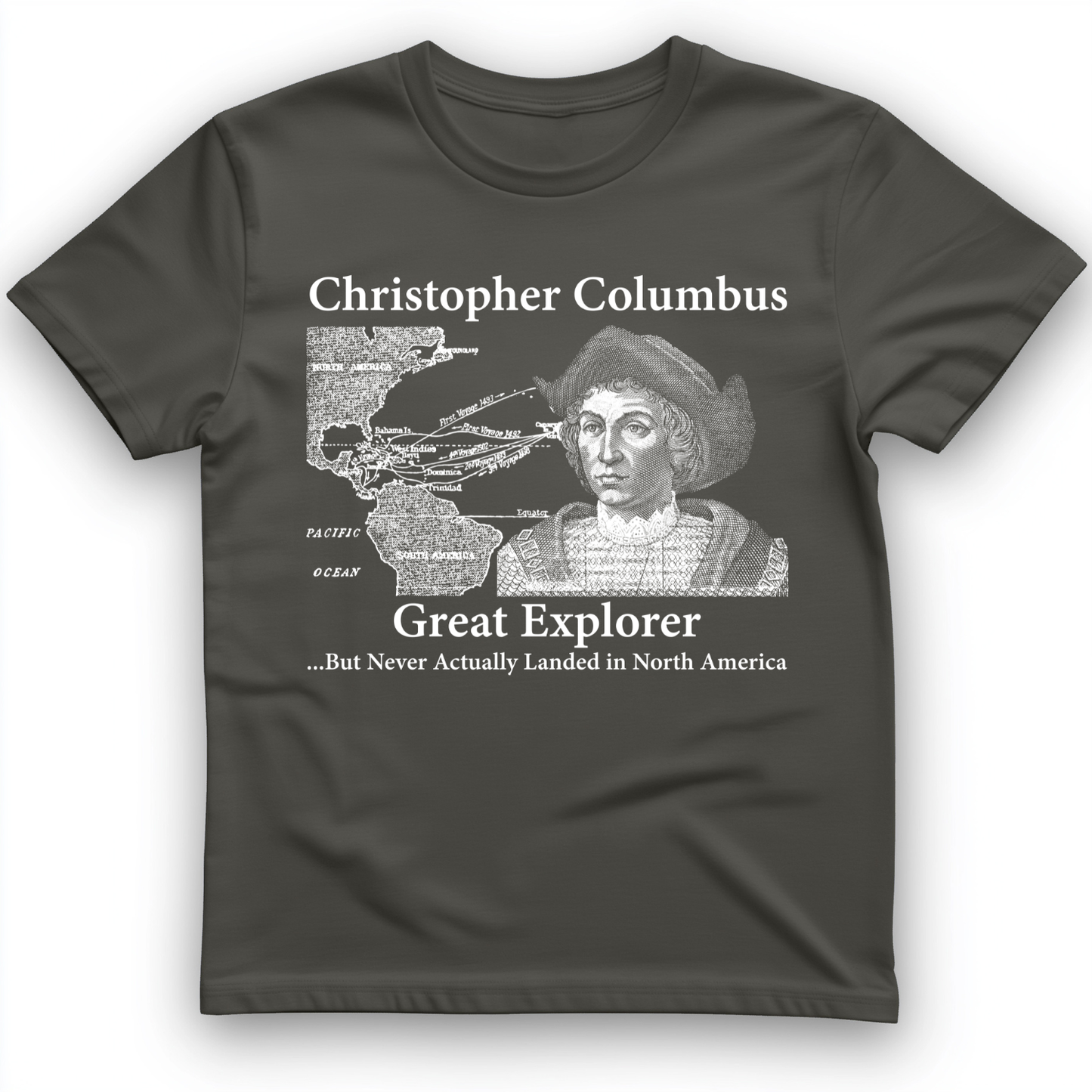Columbus Day T-Shirt Charcoal / S