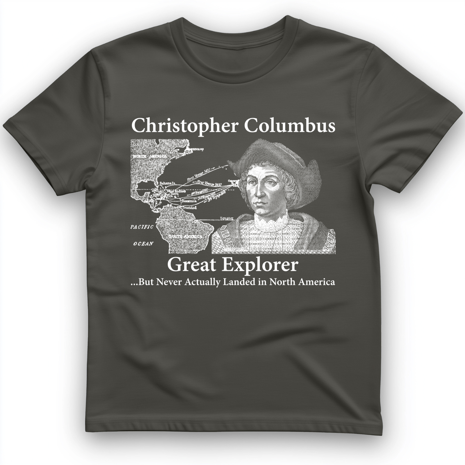 Columbus Day T-Shirt Charcoal / S