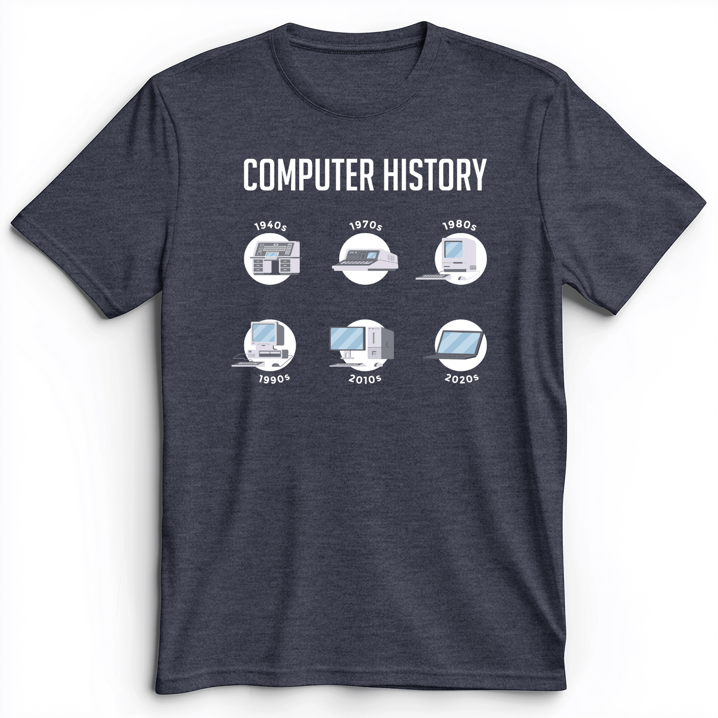 Computer History Premium Tee Heather Navy / S