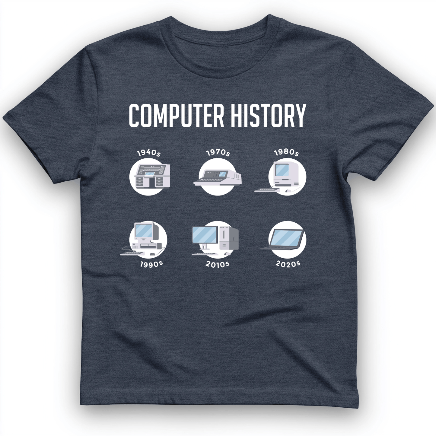 Computer History T-Shirt Heather Navy / S