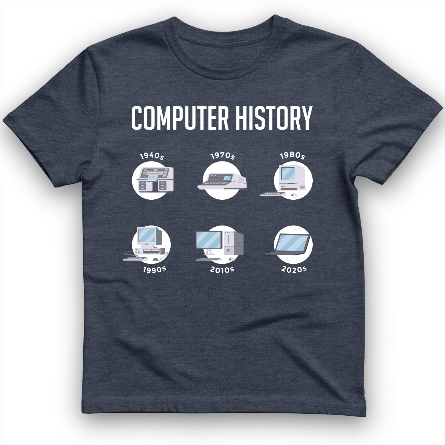 Computer History T-Shirt Heather Navy / S