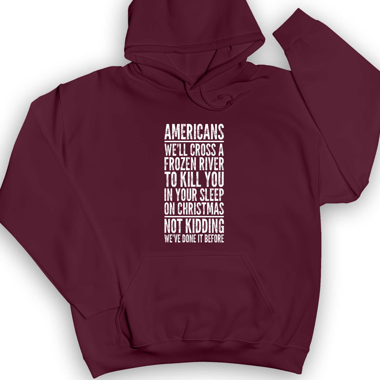 Cross A River on XMas Hoodie Maroon / S