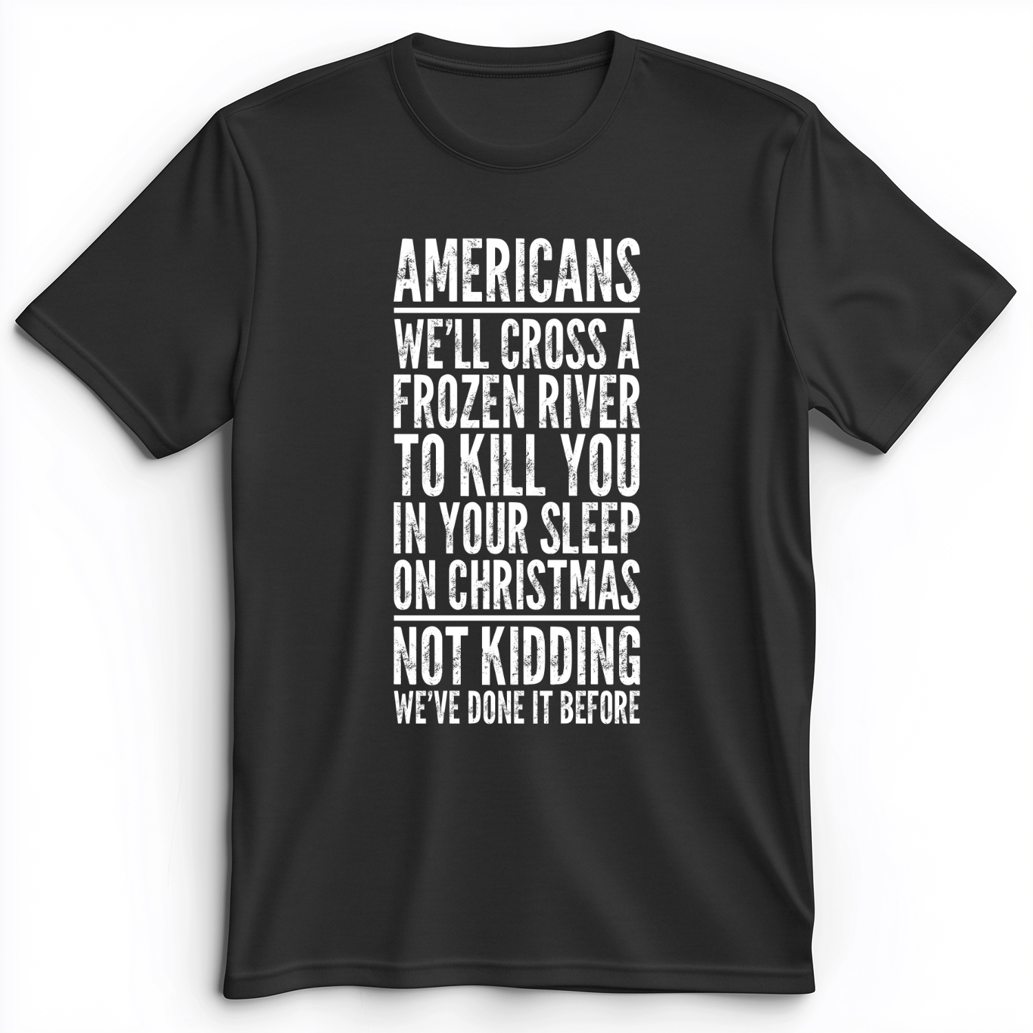 Cross A River on XMas Premium Tee Dark Grey Heather / S