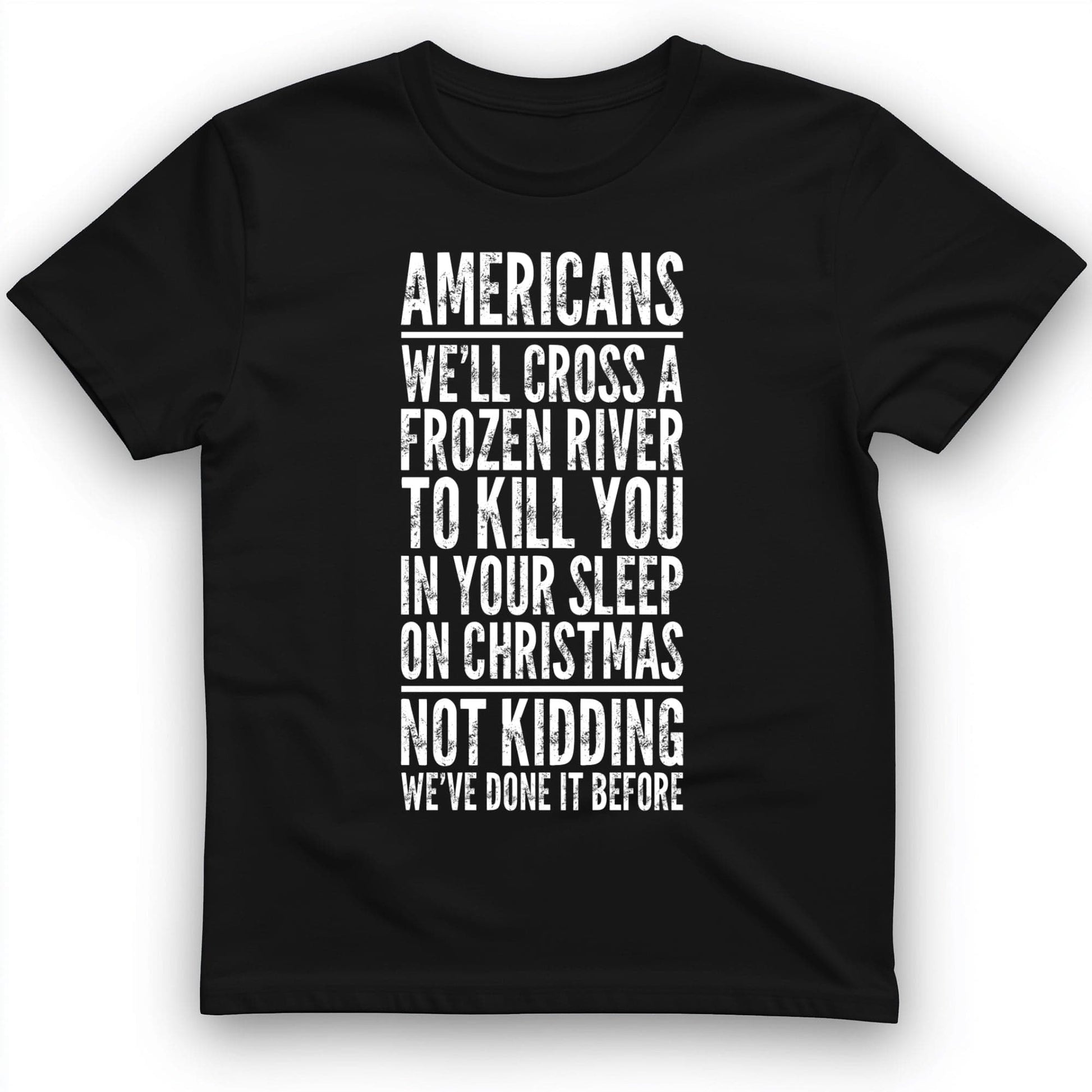 Cross A River On Xmas T-Shirt Black / S