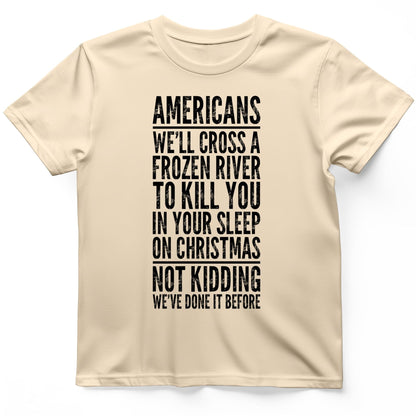 Cross A River On Xmas T-Shirt Natural / S