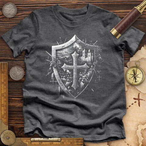 Crusader's Last Shield High Quality Tee Dark Grey Heather / S