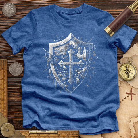 Crusader's Last Shield High Quality Tee Heather True Royal / S