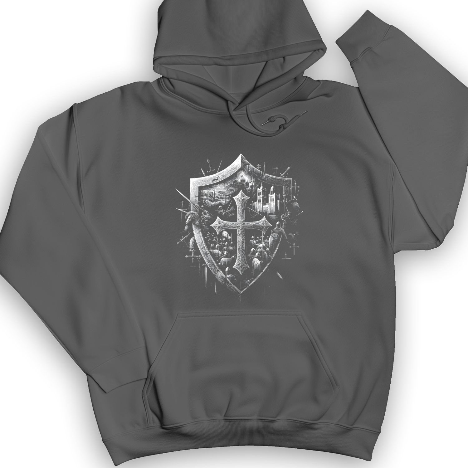 Crusader's Last Shield Hoodie Charcoal / S