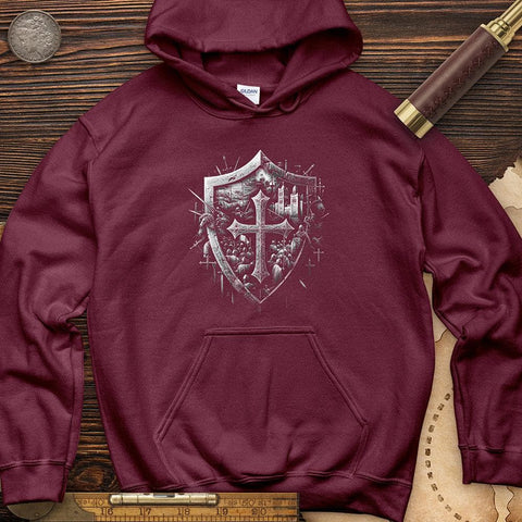 Crusader's Last Shield Hoodie Maroon / S