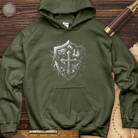 Crusader's Last Shield Hoodie Military Green / S