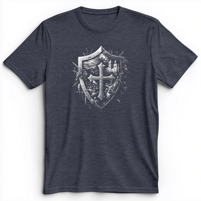Crusader's Last Shield Premium Tee Heather Navy / S