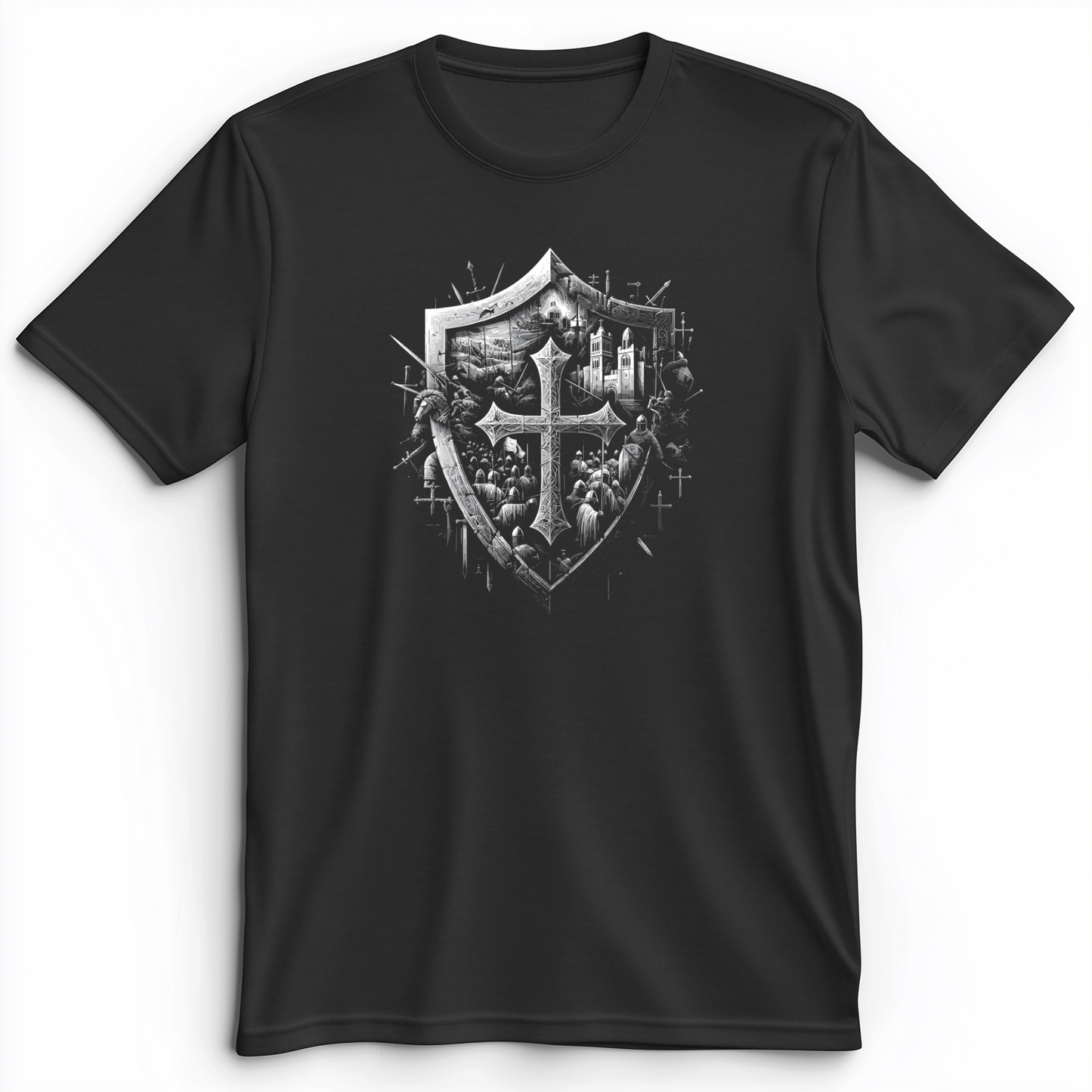 Crusader's Last Shield Premium Tee Dark Grey Heather / S