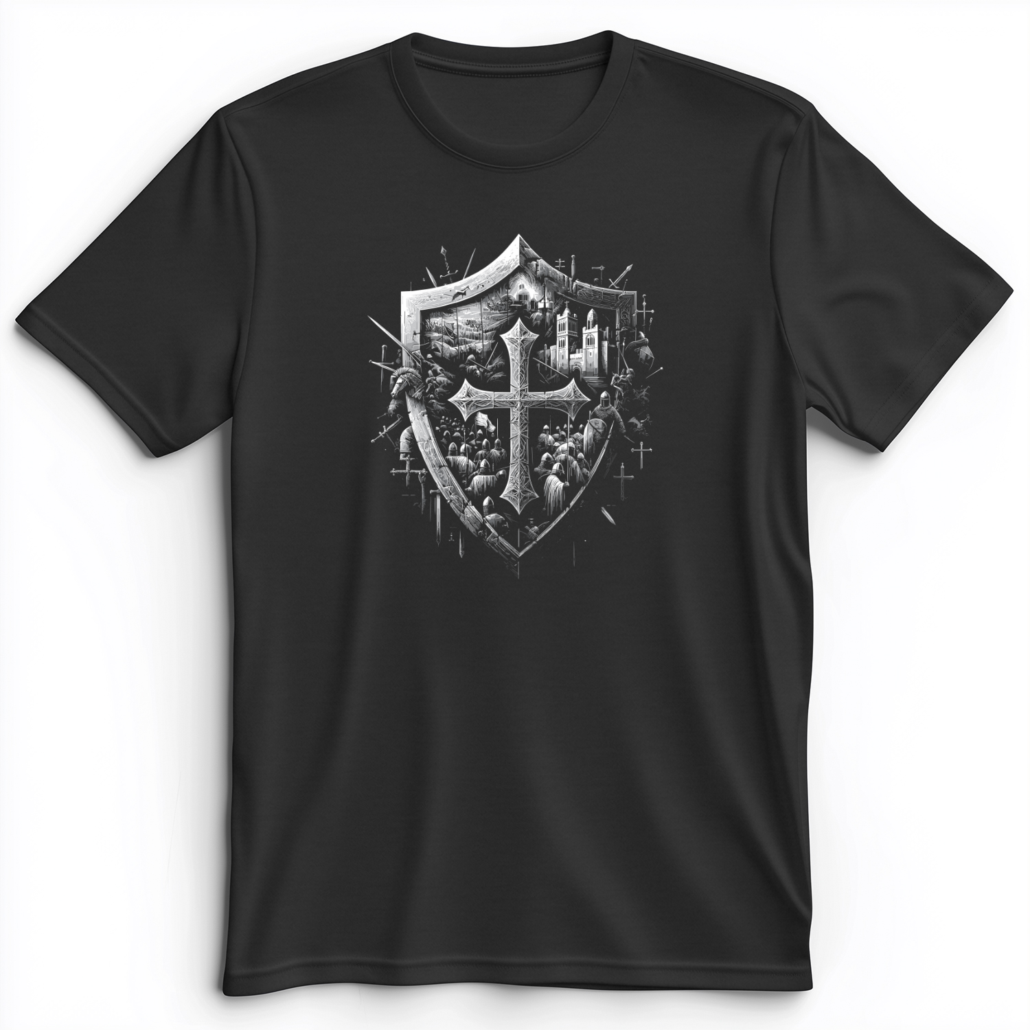 Crusader's Last Shield Premium Tee Dark Grey Heather / S