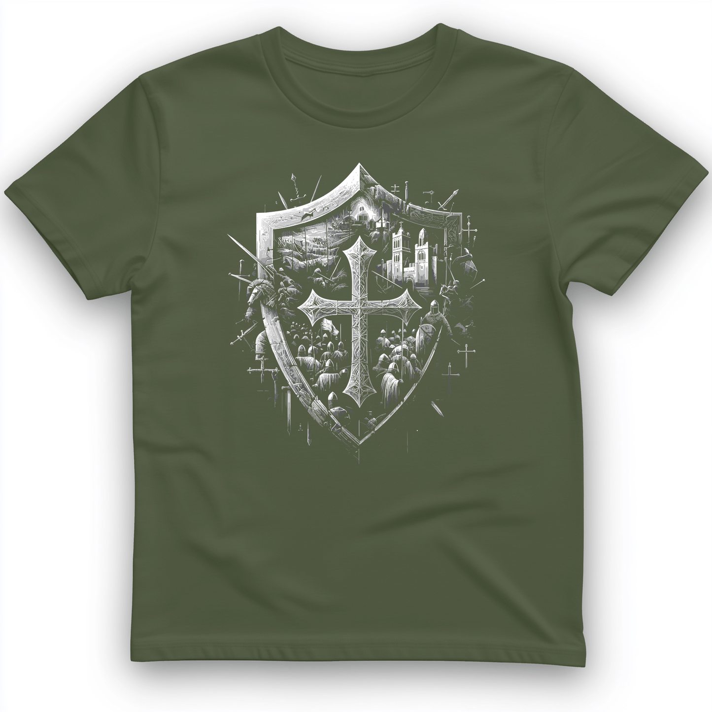 Crusader's Last Shield T-Shirt Military Green / S