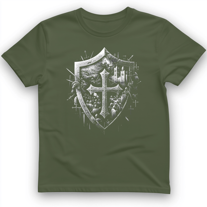 Crusader's Last Shield T-Shirt Military Green / S