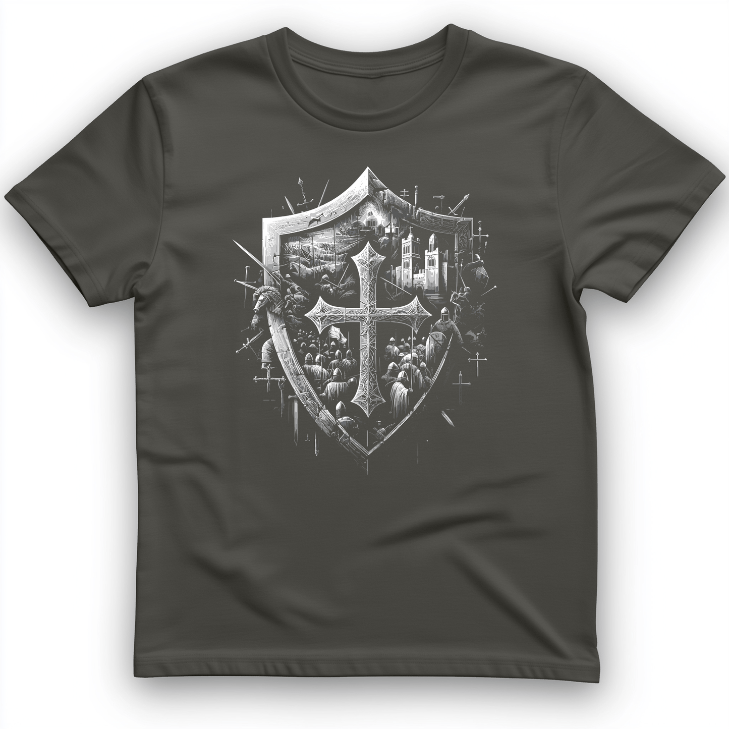 Crusader's Last Shield T-Shirt Charcoal / S