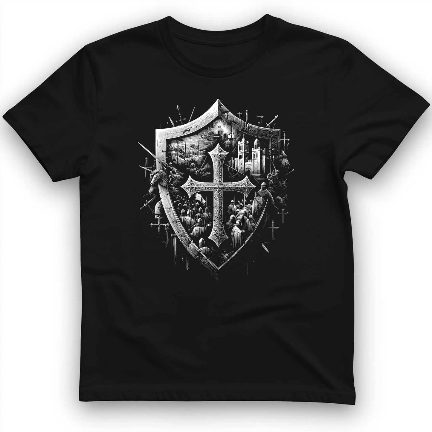 Crusader's Last Shield T-Shirt Black / S