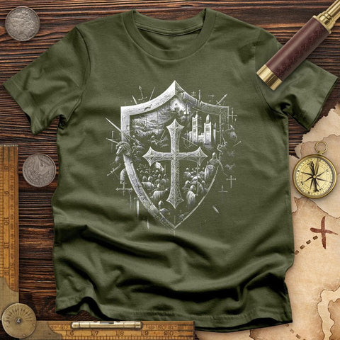 Crusader's Last Shield T-Shirt Military Green / S