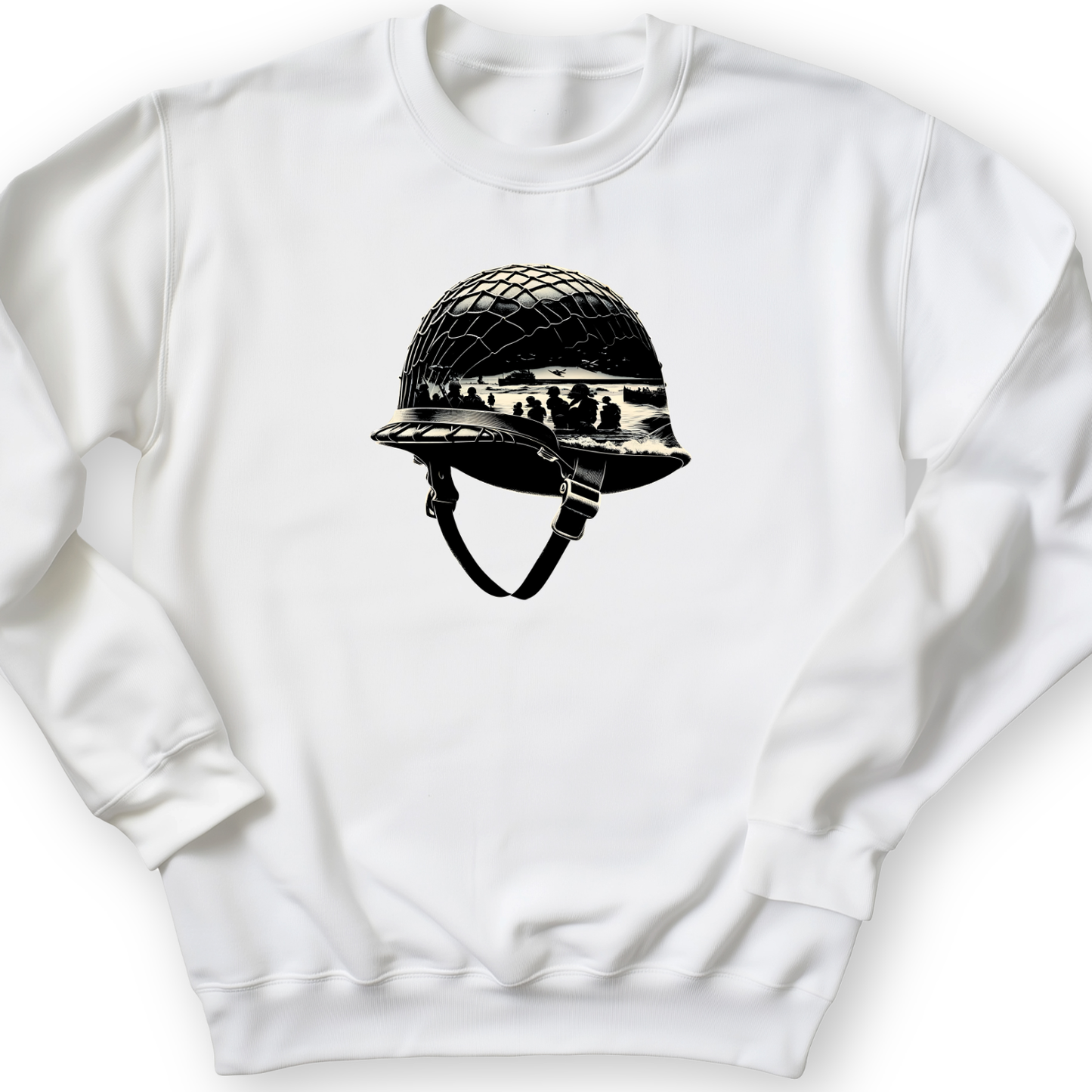 D-Day Helmet Crewneck White / S