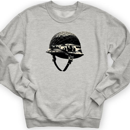 D-Day Helmet Crewneck Sport Grey / S