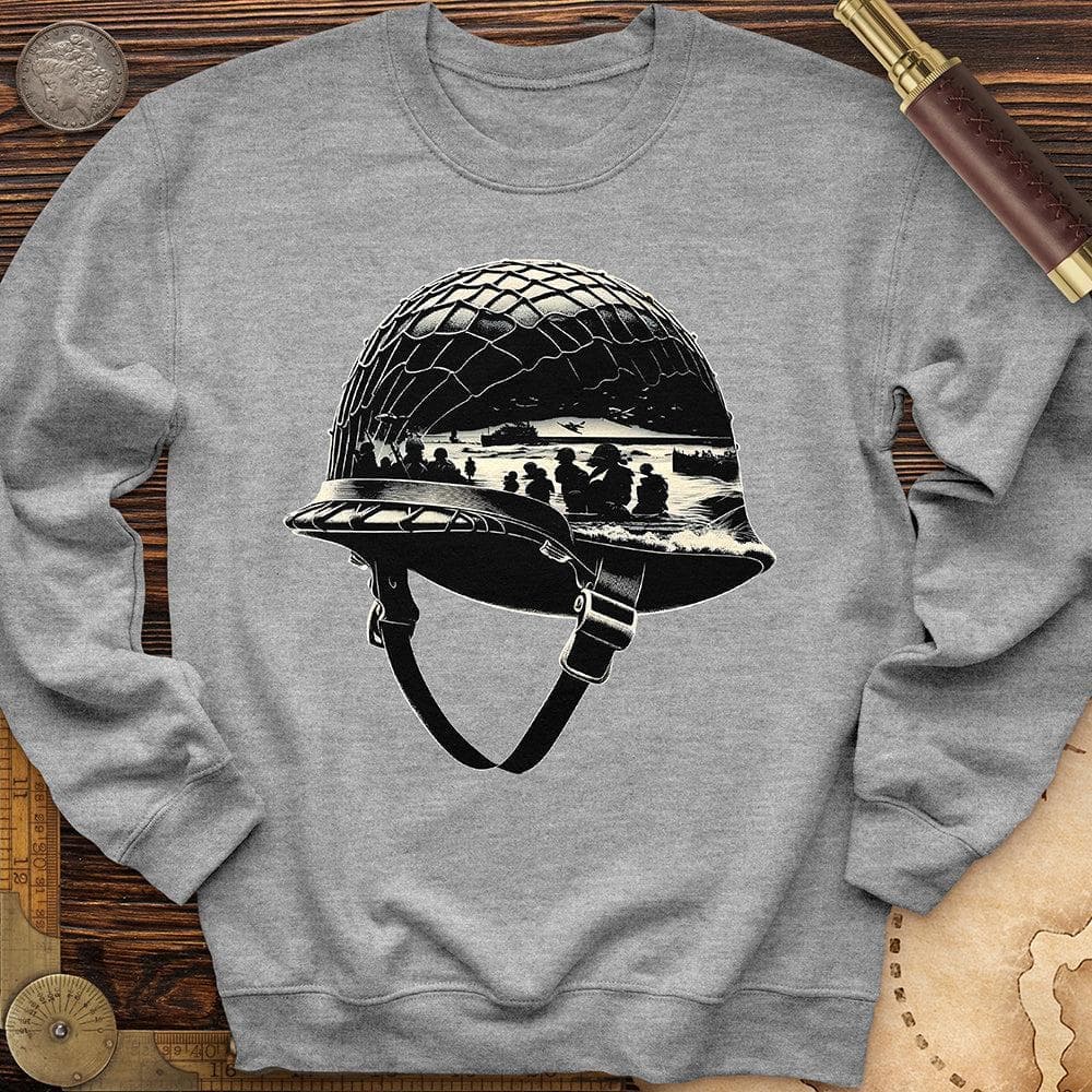 D-Day Helmet Crewneck Sport Grey / S