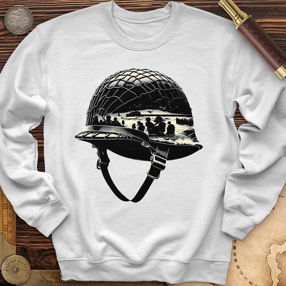 D-Day Helmet Crewneck White / S