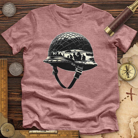 D-Day Helmet High Quality Tee Heather Mauve / S