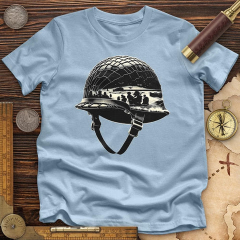 D-Day Helmet High Quality Tee Light Blue / S