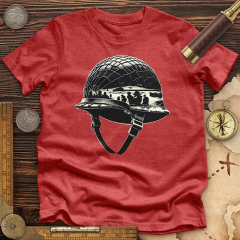 D-Day Helmet High Quality Tee Heather Red / S