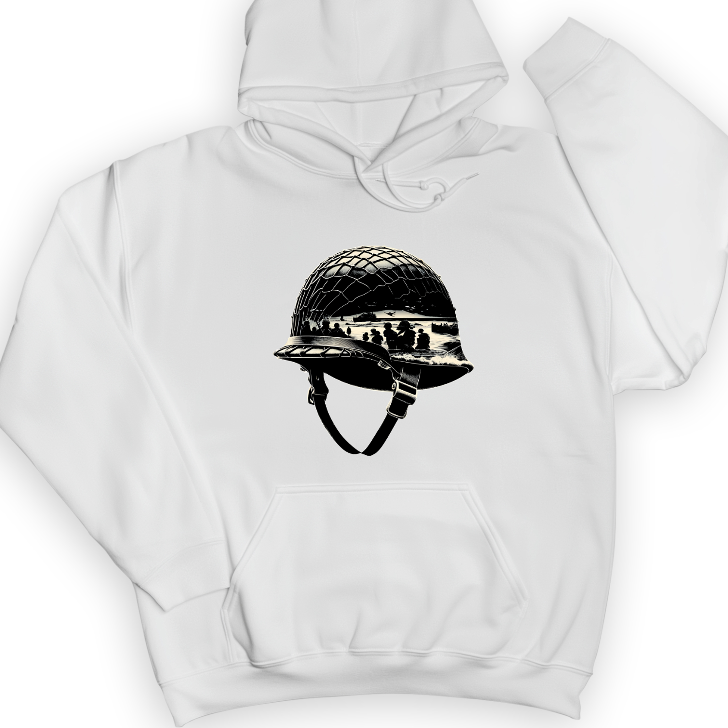 D-Day Helmet Hoodie White / S