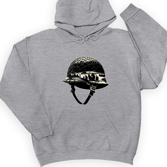 D-Day Helmet Hoodie Sport Grey / S