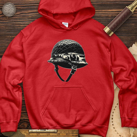 D-Day Helmet Hoodie Red / S