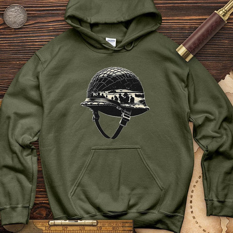 D-Day Helmet Hoodie Military Green / S