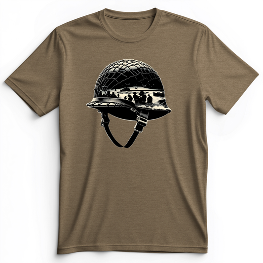 D-Day Helmet Premium Tee Heather Olive / S