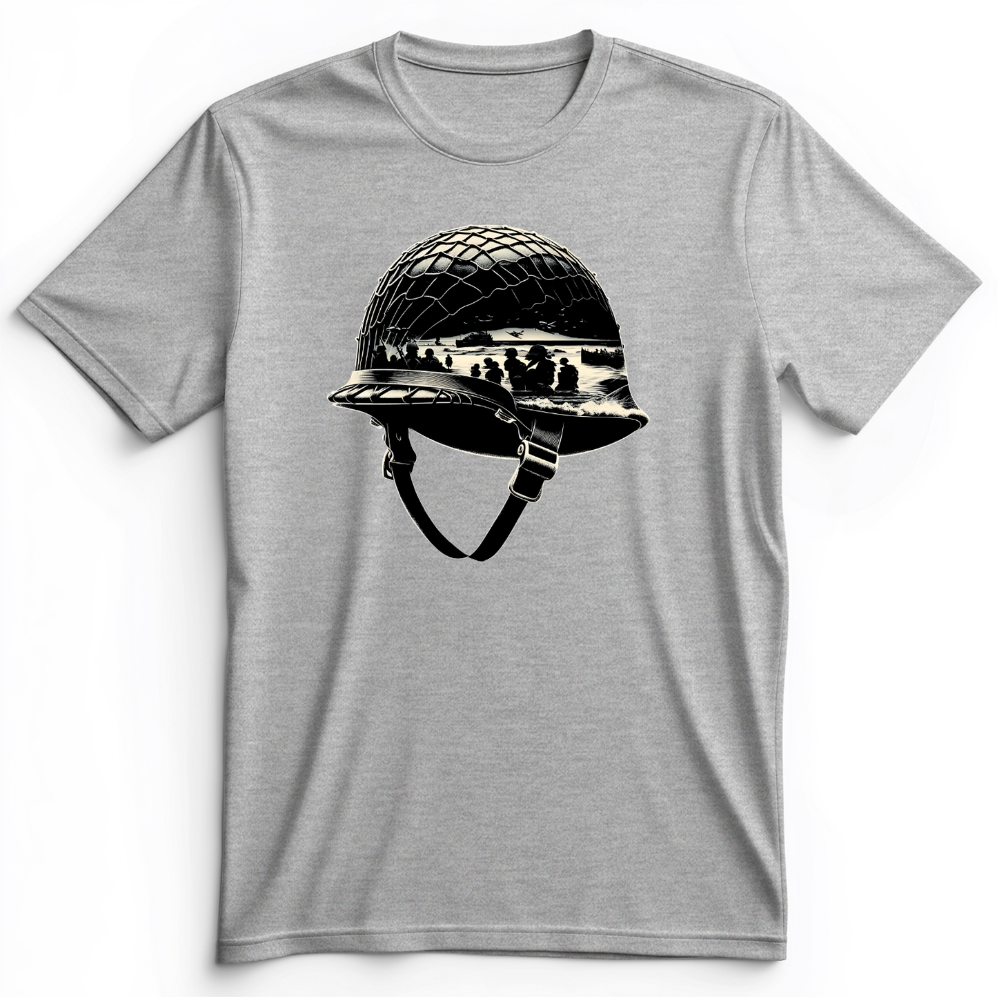 D-Day Helmet Premium Tee Athletic Heather / S