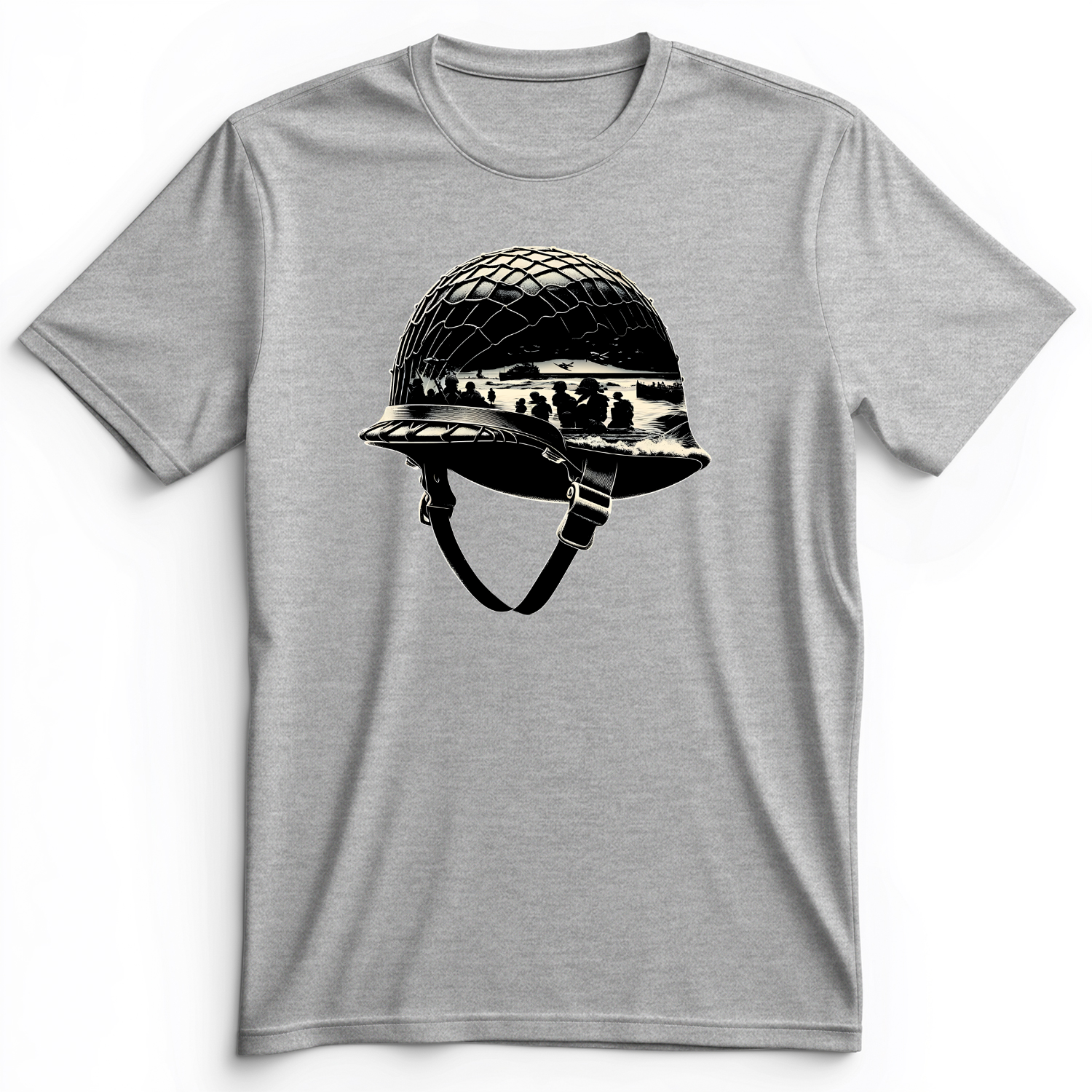 D-Day Helmet Premium Tee Athletic Heather / S