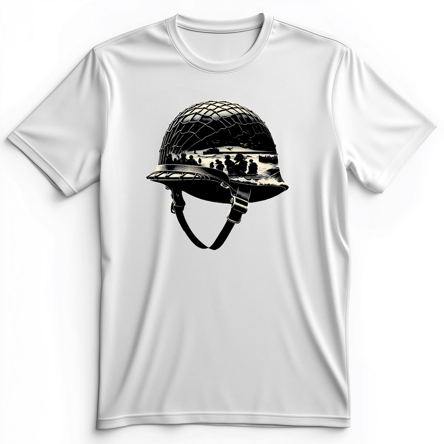 D-Day Helmet Premium Tee White / S