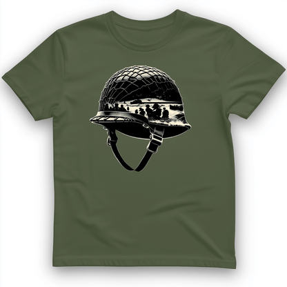 D-Day Helmet T-Shirt Military Green / S