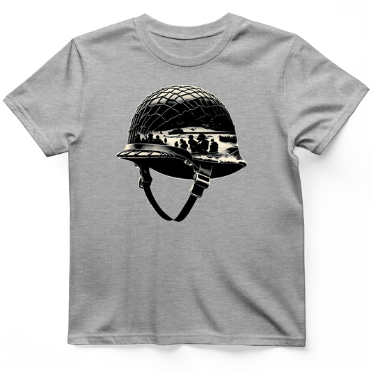 D-Day Helmet T-Shirt Sport Grey / S